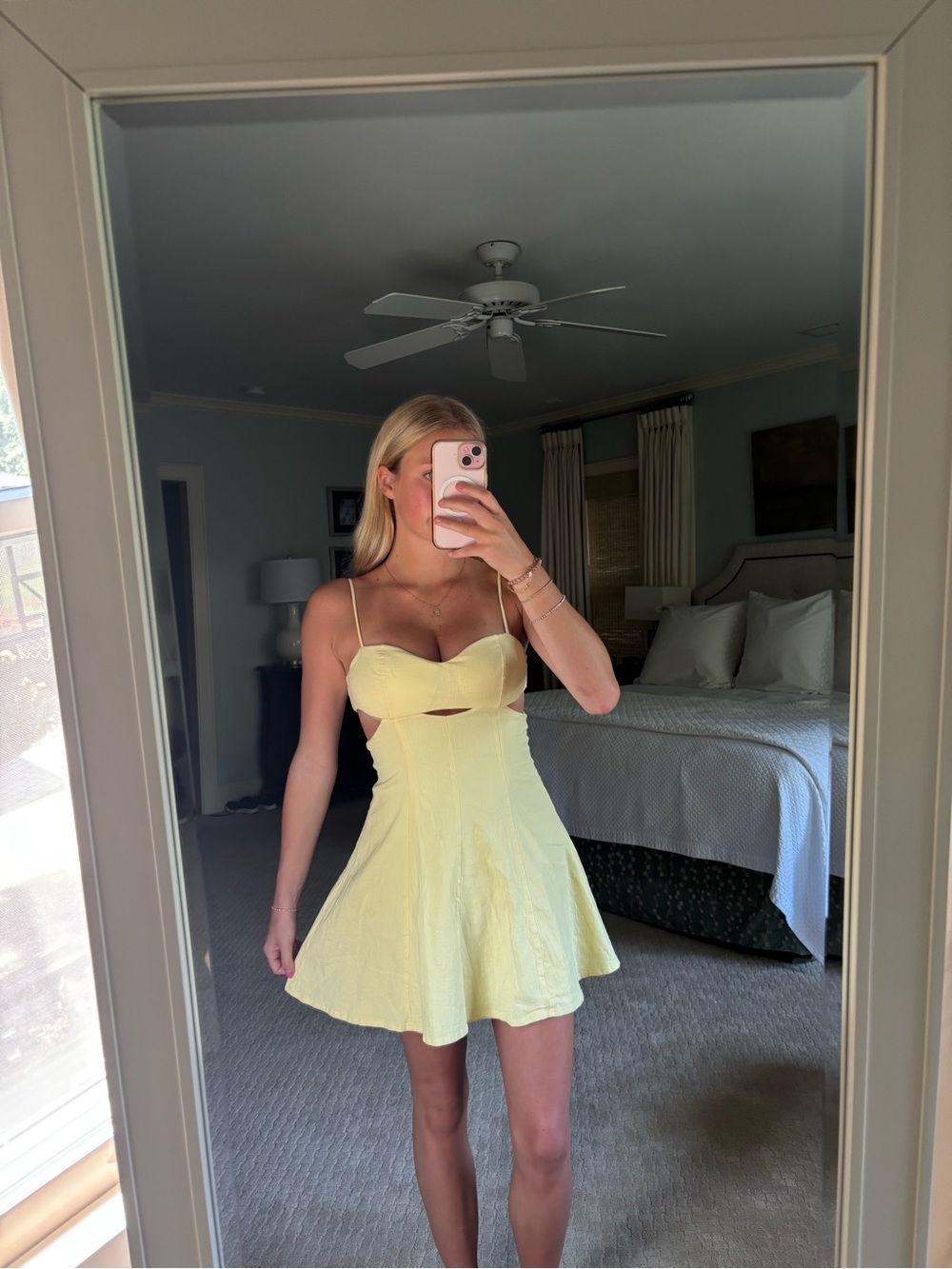 Yellow mini dress